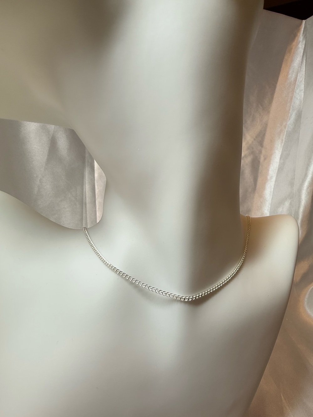 925 Classic 16” Silver Curb Chain Necklace - Minimal Dainty Stacking